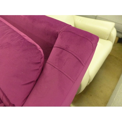 1470 - A Fuchsia velvet high back love seat