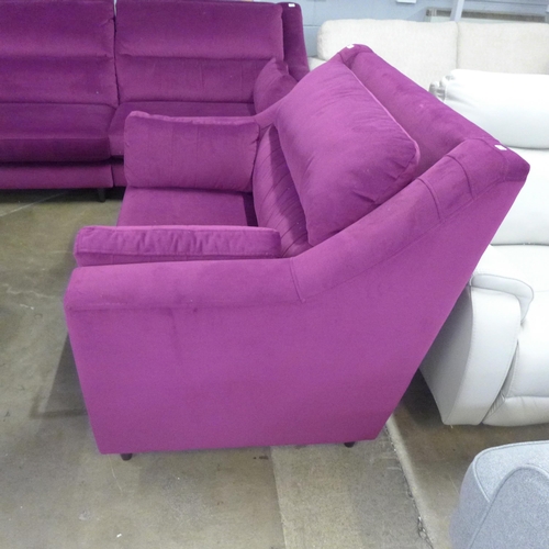 1470 - A Fuchsia velvet high back love seat