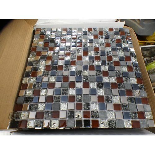 2106 - 14 sheets of metallic mosaic tiles (3 boxes)