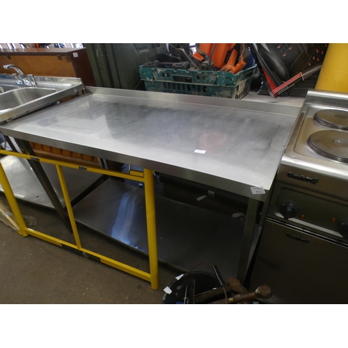 2115 - Approx. 1.5m stainless steel prep table