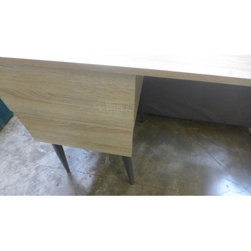 1482 - A Manis wooden and metal two drawer desk