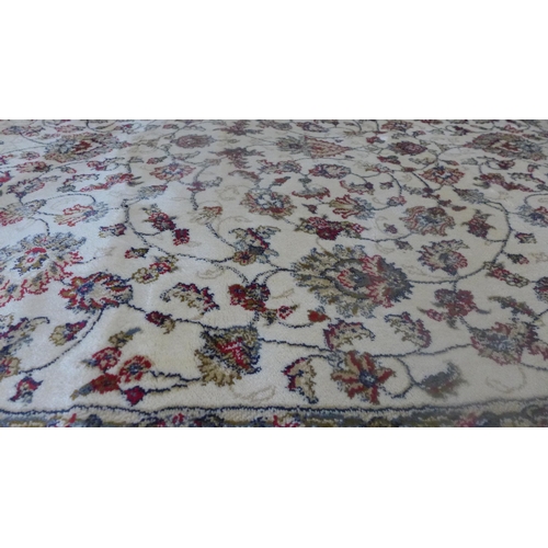 1486 - An Ivory ground cashmere rug, full pile with all over floral design 170 x 120cm