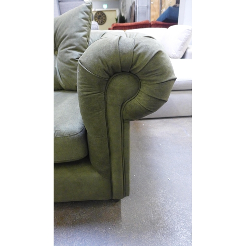 1352 - A moss velvet Chesterfield 2.5 seater sofa