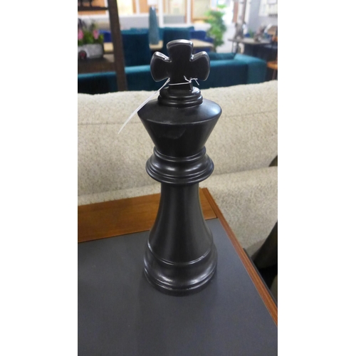 1391 - A black ceramic king chess piece, H 30cms (FPC2209)   #