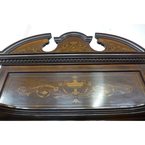 146 - An Edward VII marquetry inlaid rosewood mirrorback side cabinet