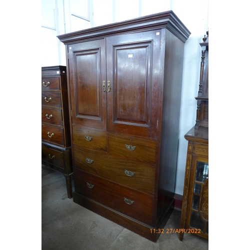 147 - A Victorian mahogany bachelors wardrobe