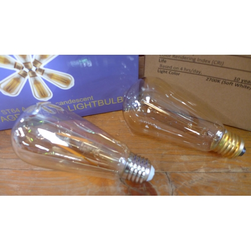 3105 - Six Royalux LED Edison and Six 40W Edison screw light bulbs