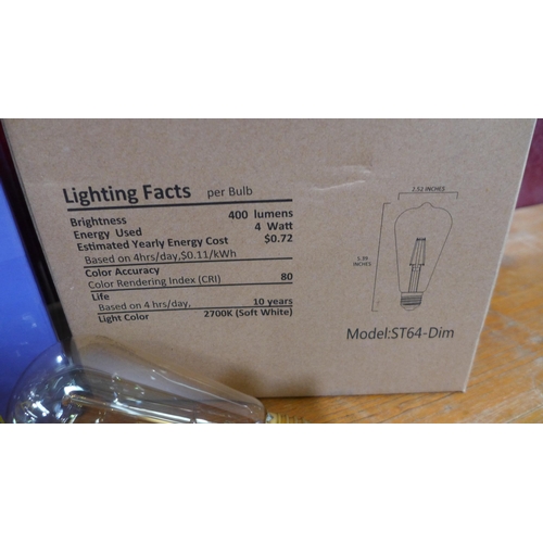 3105 - Six Royalux LED Edison and Six 40W Edison screw light bulbs