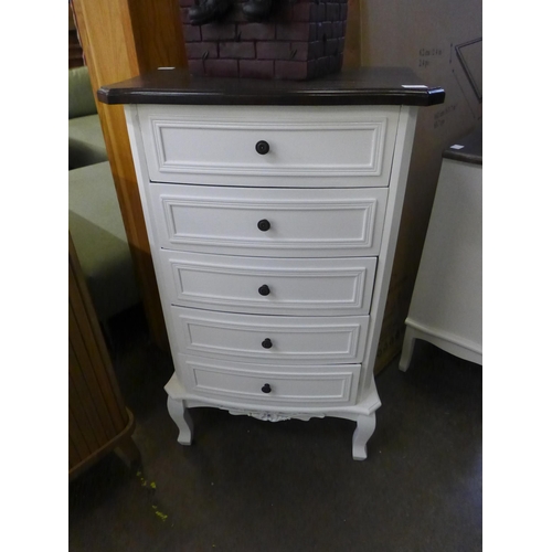 1613 - A five drawer tallboy with contrasting top