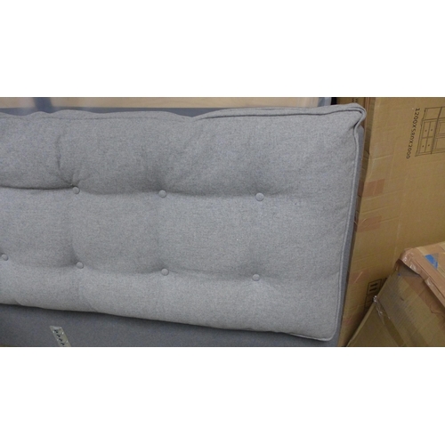 1572 - A superking dark grey fabric button back bedframe