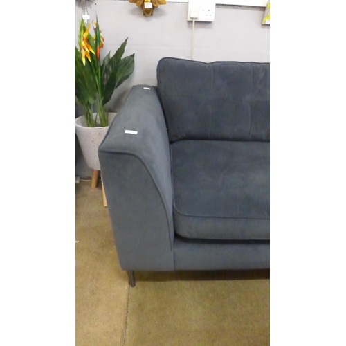 1301 - A graphite velvet RHF corner sofa