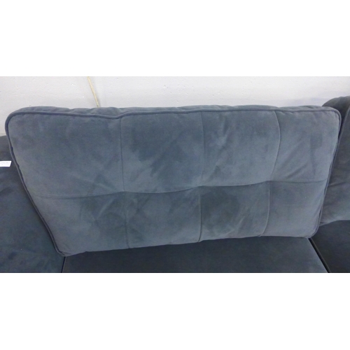 1301 - A graphite velvet RHF corner sofa