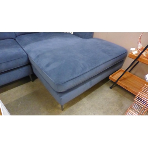 1301 - A graphite velvet RHF corner sofa