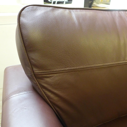 1451 - A Camden-flex dollaro chestnut leather standard chair with banquette footstool