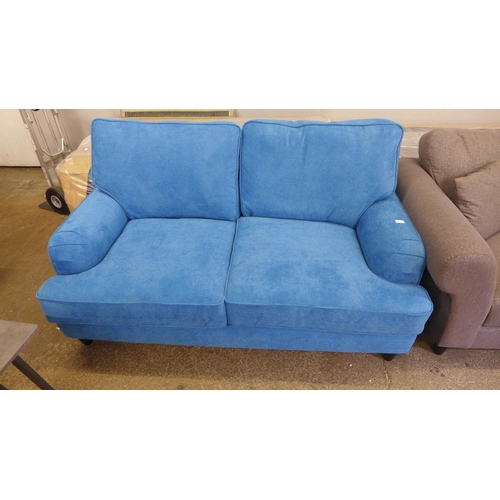 1456 - An Abberton-flex Marseille blue fabric two and three seater sofas