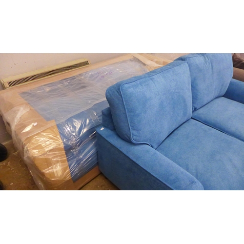 1456 - An Abberton-flex Marseille blue fabric two and three seater sofas