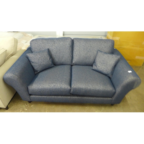 1458 - An Emma valdez navy upholstered two and three seater sofas