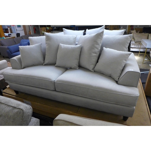 1533 - A Chatsworth-flex straw silver upholstered three and four seater sofas