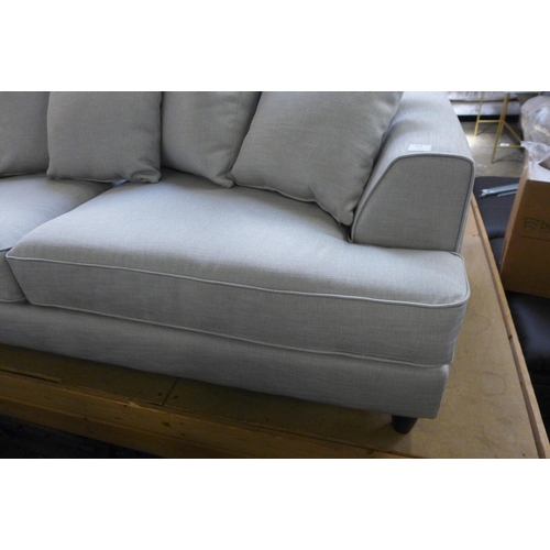 1533 - A Chatsworth-flex straw silver upholstered three and four seater sofas