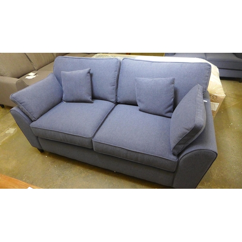 1548 - An Idaho Rubin blue fabric two and three seater sofas