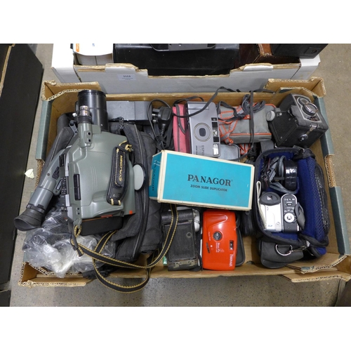 1113 - Two boxes of cameras and camera equipment **PLEASE NOTE THIS LOT IS NOT ELIGIBLE FOR POSTING AND PAC... 