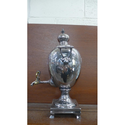 614 - A silver plated samovar, 42cm