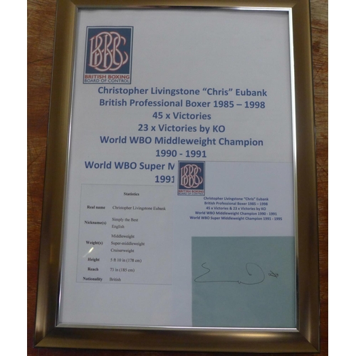 665 - Chris Eubank, framed and mounted signature