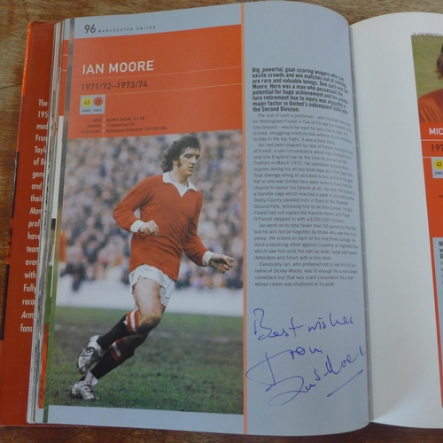 669 - A Manchester United player roster book containing 96 signatures of former players and managers inclu... 