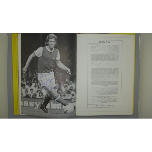 676 - An Arsenal Player by Player book containing 85 signatures of former players including Johnny Barnwel... 