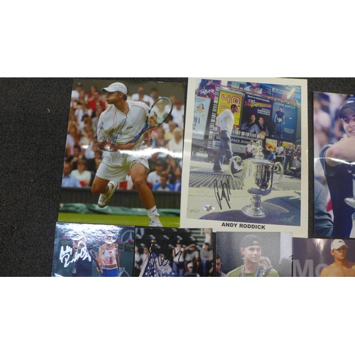 678 - Tennis interest: player Andy Roddick, four autographs, one bears label Roddick Foundation 185/333 wi... 