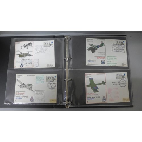 683 - Stamps; RAF and other military flight covers in album, including signed (52 no.)