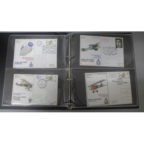 683 - Stamps; RAF and other military flight covers in album, including signed (52 no.)