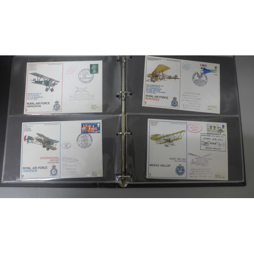 683 - Stamps; RAF and other military flight covers in album, including signed (52 no.)