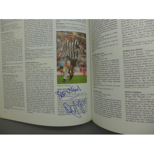 687 - A 1999-2000 PFA Footballers Factfile containing approximately 145 signatures including Duncan Fergus... 