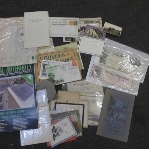 711 - Paper ephemera; a box of ephemera from the mid 1800's to mid 1900's