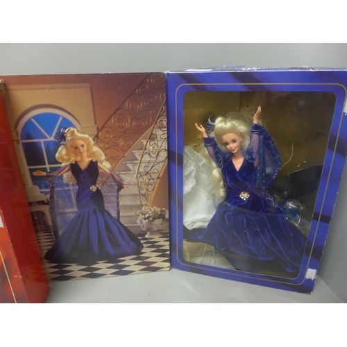 748 - A 1996 Radiant Rose Barbie, box a/f with 1995 Sapphire Dream Barbie, box a/f