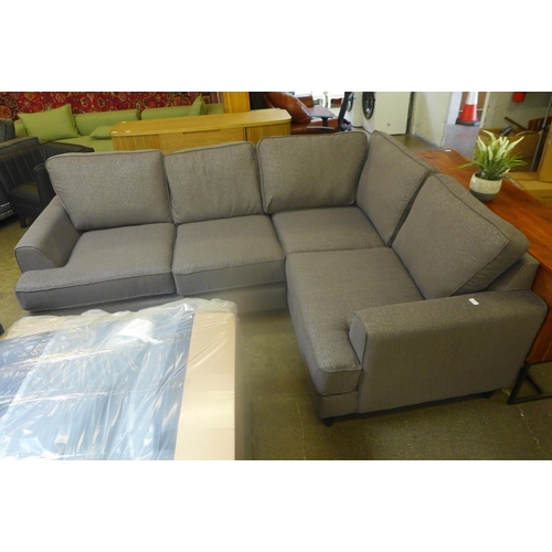 1550 - A Camden-flex valdez mink upholstered two piece corner sofas