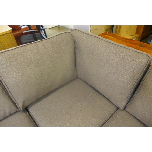 1550 - A Camden-flex valdez mink upholstered two piece corner sofas