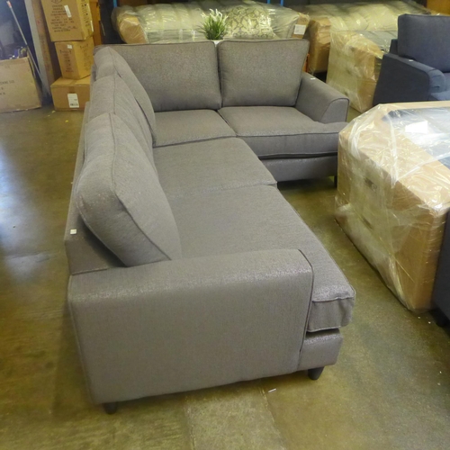 1550 - A Camden-flex valdez mink upholstered two piece corner sofas