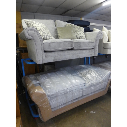 1553 - A Mosta castello mink velvet two and three seater sofas