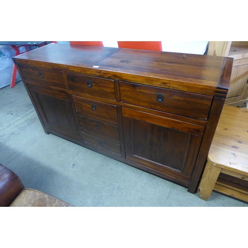 1608 - A large hardwood sideboard