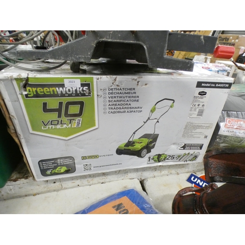 2023 - Greenworks cordless scarifier - sealed, boxed & unused