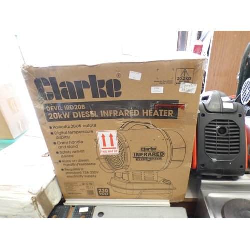 2134 - Clarke 20kw diesel infra red heater - MM3113 * this lot is subject to VAT - sold as scrap