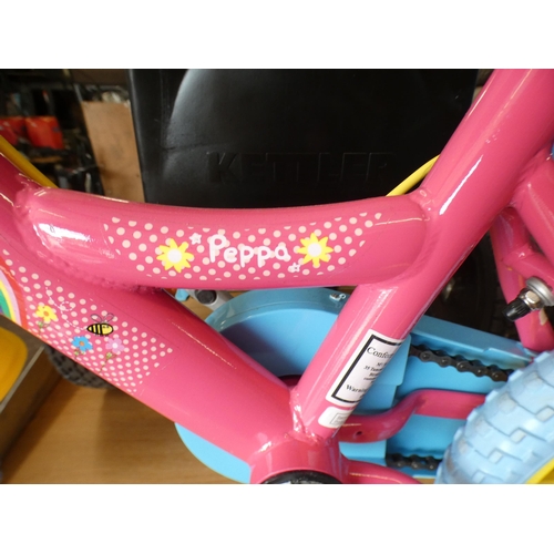 2175 - Peppa Pig child's bike with stabilisers (original RRP £99.99), unused