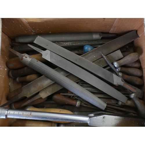 2188 - Quantity of trade hardware plus box of files and Britool torque wrench