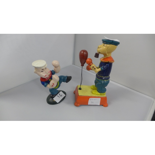 2271 - Popeye boxing & Kung Fu figure * this lot is subject to VAT