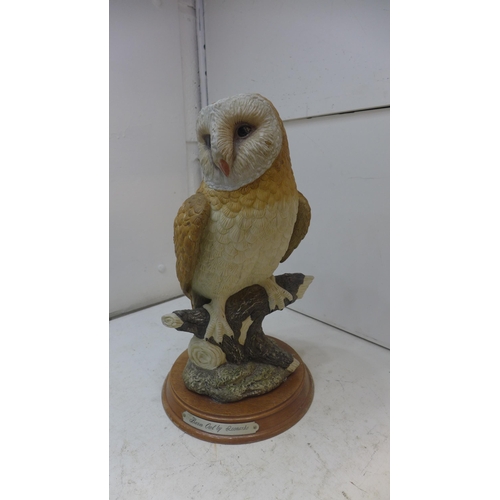 2278 - Barn owl statue, sold with Marlborough (1790) terrine and meat platter