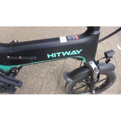 2420 - Hitway 14F005 folding electric bike, RRP £1239 very light use with box and charger