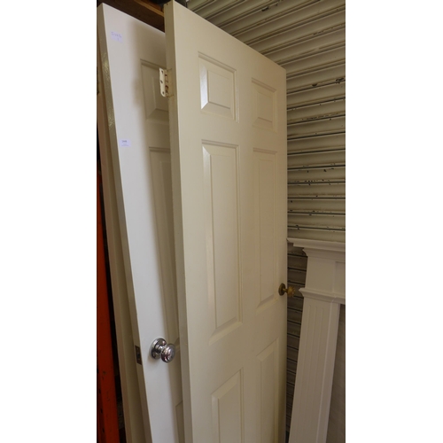 2448 - 3 Internal panelled doors: 2 x 750mm width; 1 x 675mm width with all door furniture & hinges