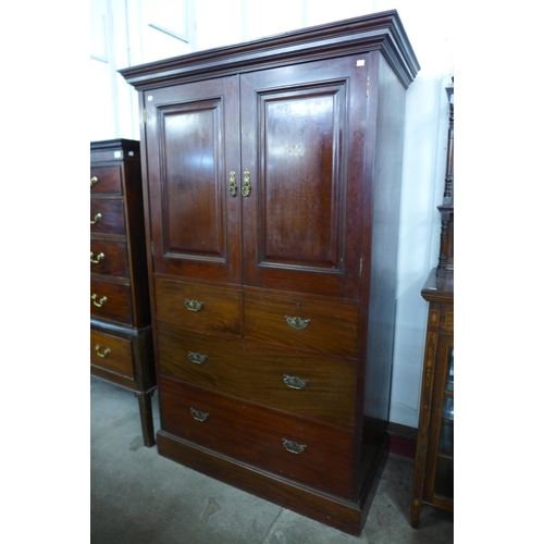 147 - A Victorian mahogany bachelors wardrobe